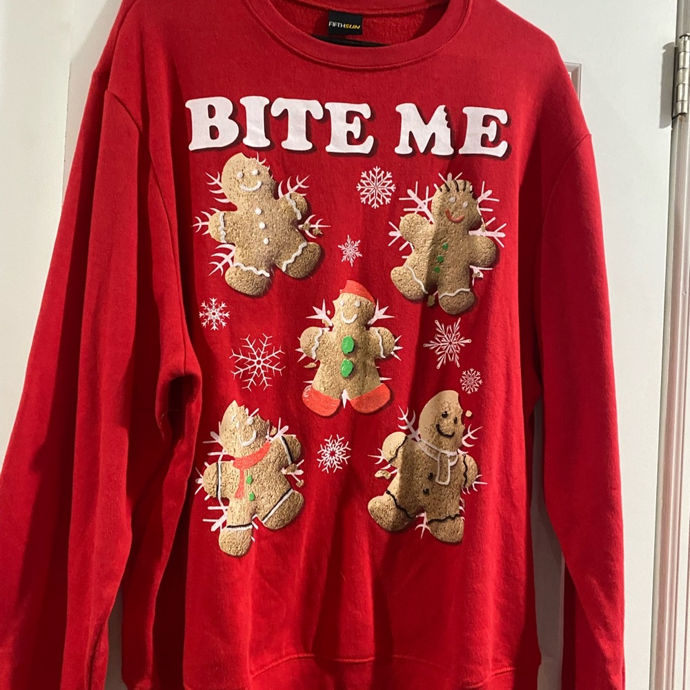 Red Gingerbread Holiday Sweater